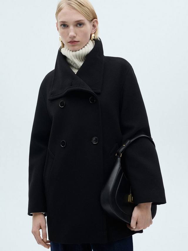 Полушерстяное пальто maia Mango, черный
Полушерстяное пальто maia Mango, черный