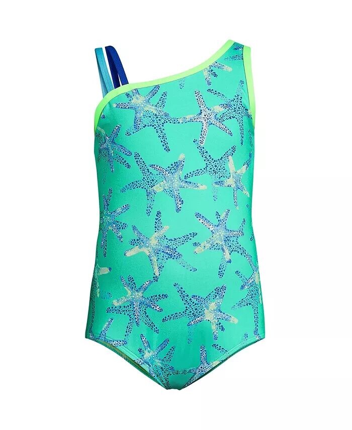 Цельный купальник с защитой от хлора для девочек на одно плечо и вырезами Lands' End, зеленый
Цельный купальник с защитой от хлора для девочек на одно плечо и вырезами Lands' End, зеленый