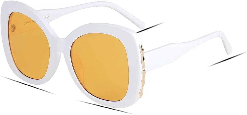 Женские солнцезащитные очки Freckles Mark «кошачий глаз», увеличенного размера, в винтажном ретро-стиле, с яркой оправой и рисунком в виде бабочек, White
Женские солнцезащитные очки Freckles Mark «кошачий глаз», увеличенного размера, в винтажном ретро-стиле, с яркой оправой и рисунком в виде бабочек, White