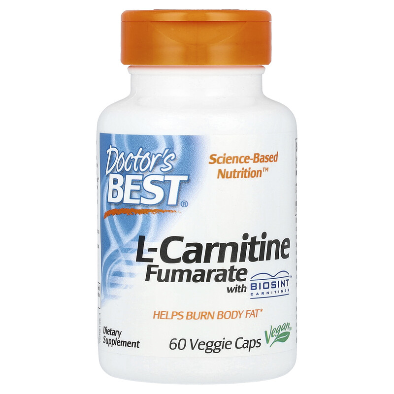 Doctor's Best, фумарат L-карнитина с Biosint Carnitine, 500 мг, 60 растительных капсул
Doctor's Best, фумарат L-карнитина с Biosint Carnitine, 500 мг, 60 растительных капсул
