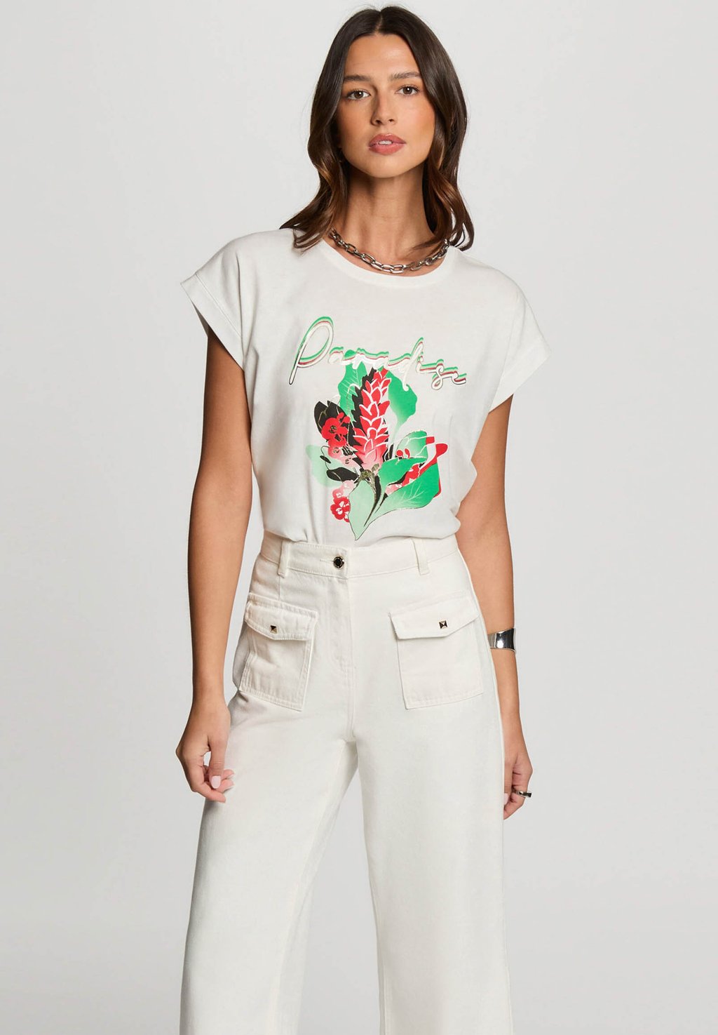 Футболка с принтом Morgan, белый 
Футболка с принтом Morgan, белый