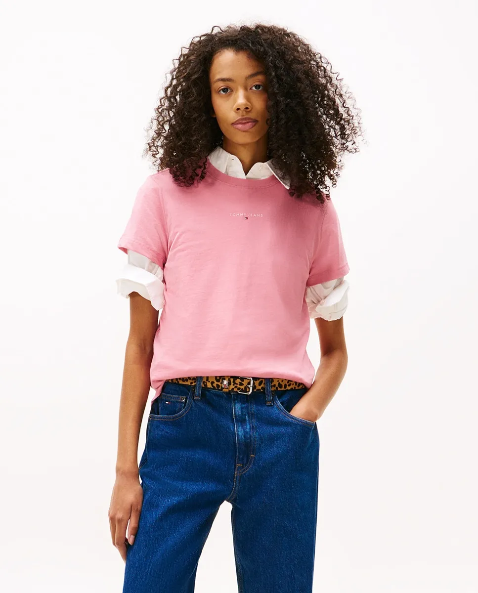 Женская футболка стандартного кроя с линейным логотипом Tommy Jeans, розовый
Женская футболка стандартного кроя с линейным логотипом Tommy Jeans, розовый