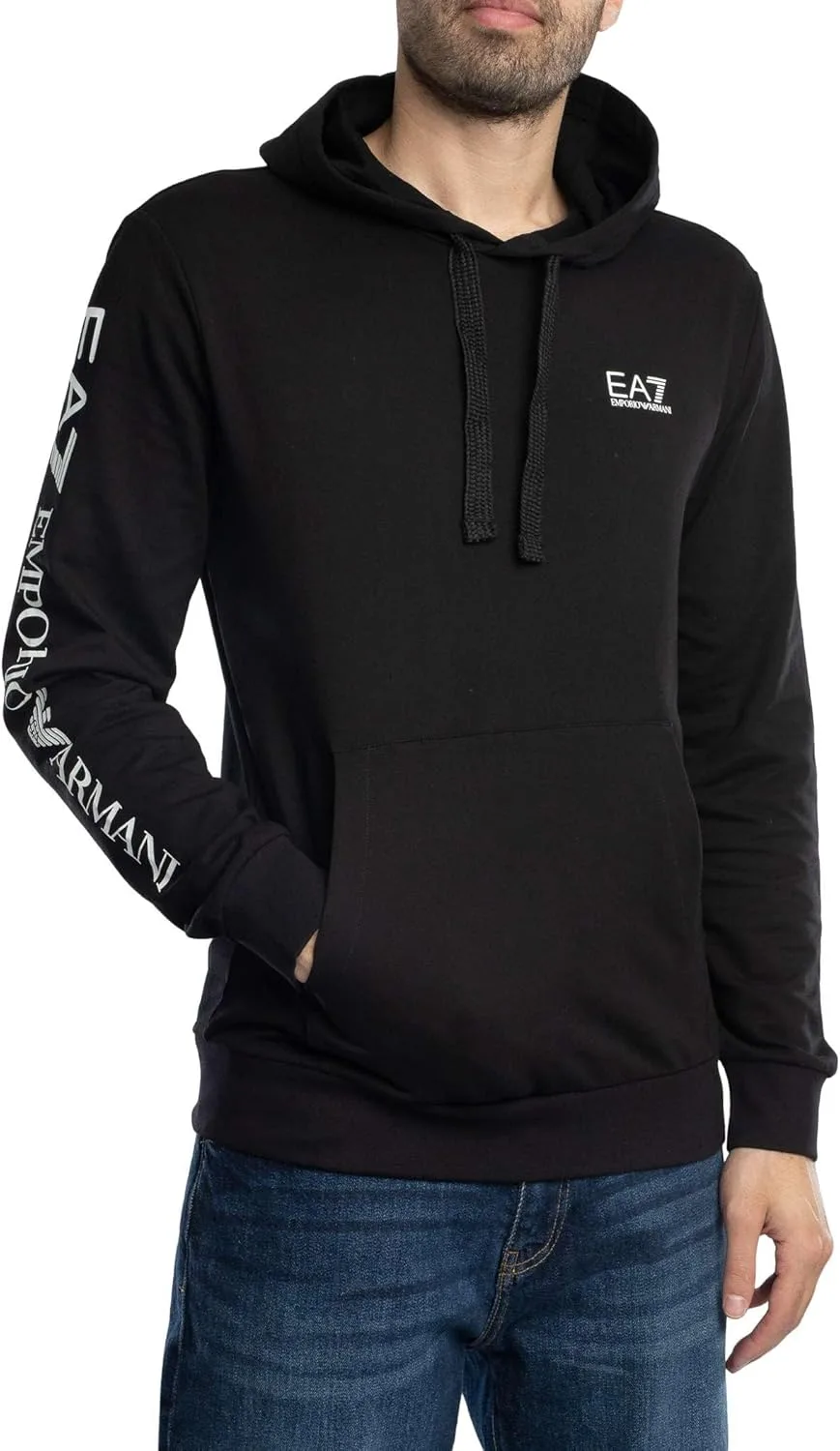 Мужской худи EA7 с логотипом на груди, черно-белый
Мужской худи EA7 с логотипом на груди, черно-белый