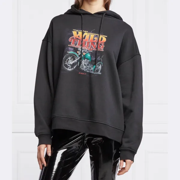 Толстовка оверсайз из сернила Pinko, черный
Толстовка оверсайз из сернила Pinko, черный