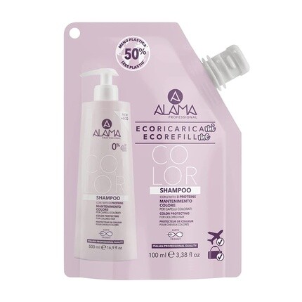 Alama Professional Eco-Refill Color Шампунь для окрашенных волос с коллагеном, эластином и кератином 100мл A Alama 
Alama Professional Eco-Refill Color Шампунь для окрашенных волос с коллагеном, эластином и кератином 100мл A Alama