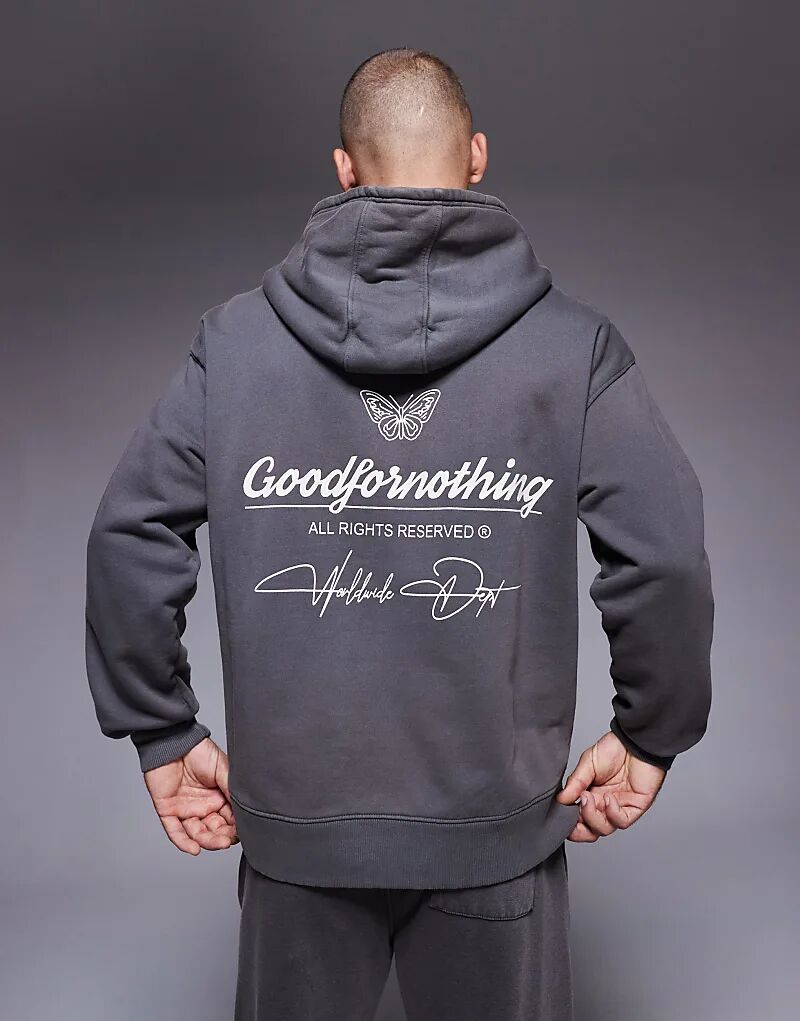 Толстовка с капюшоном Good For Nothing с графическим принтом на спине, серого цвета
Толстовка с капюшоном Good For Nothing с графическим принтом на спине, серого цвета