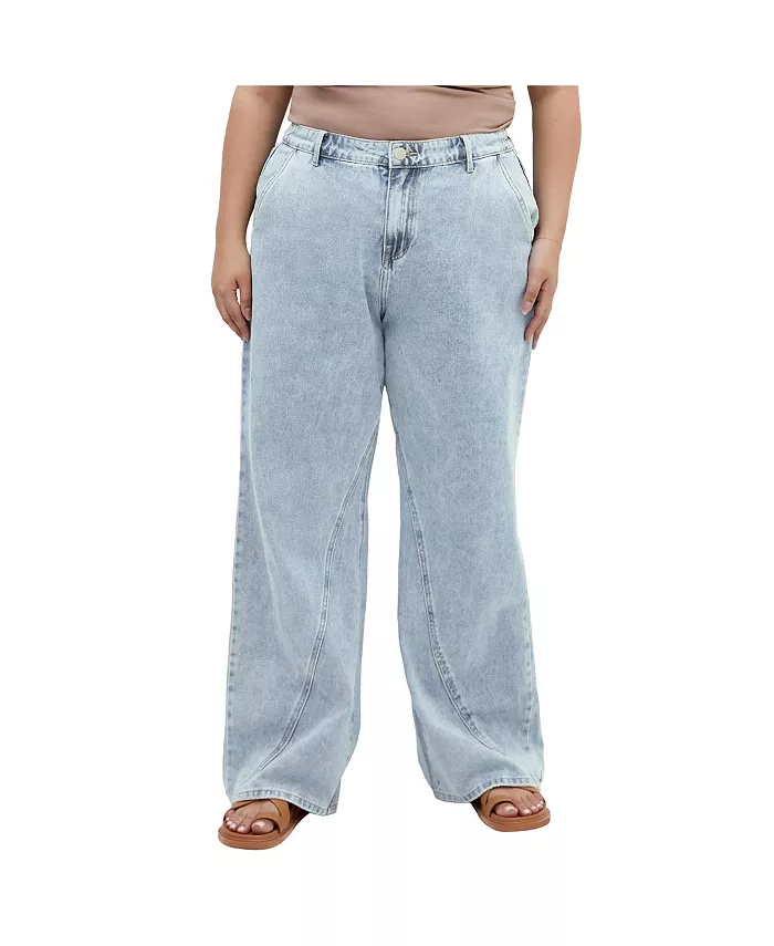 Джинсы Harley Kyla Wide Leg Plus Size CITY CHIC, синий 
Джинсы Harley Kyla Wide Leg Plus Size CITY CHIC, синий