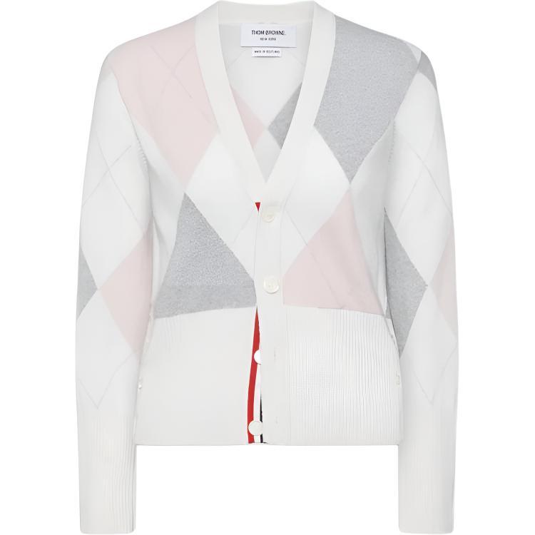 Джемпер с жаккардовым узором аргайл из кашемира THOM BROWNE, белый
Джемпер с жаккардовым узором аргайл из кашемира THOM BROWNE, белый