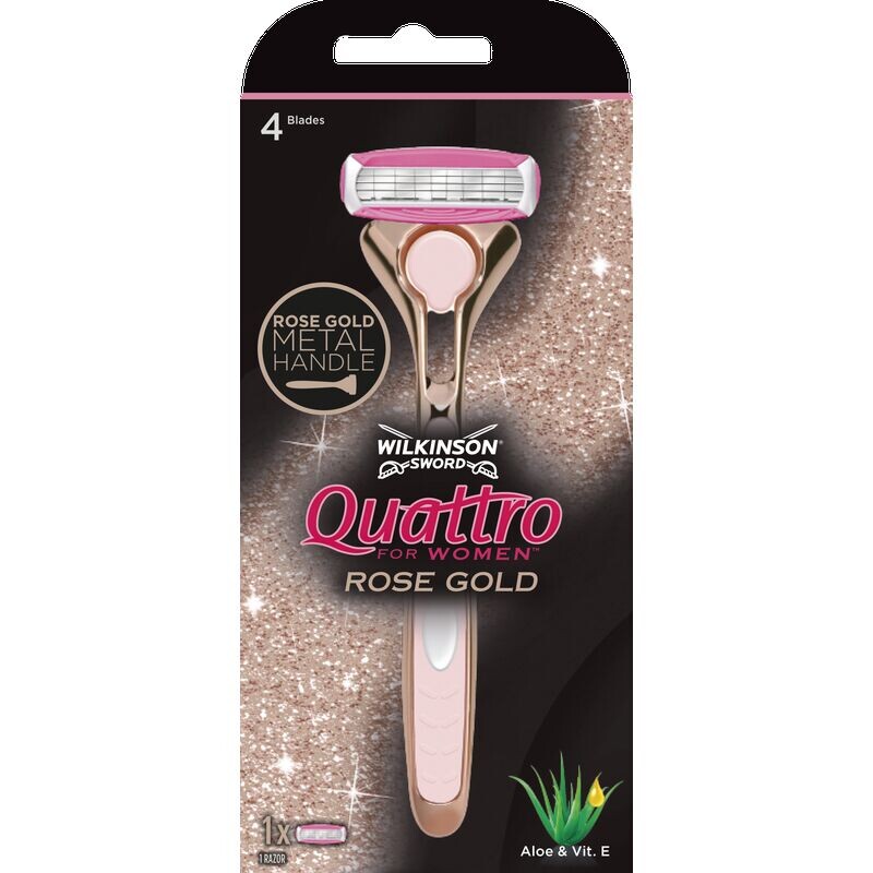 Quattro для женщин бритва розовое золото Wilkinson Sword, 1 шт.
Quattro для женщин бритва розовое золото Wilkinson Sword, 1 шт.