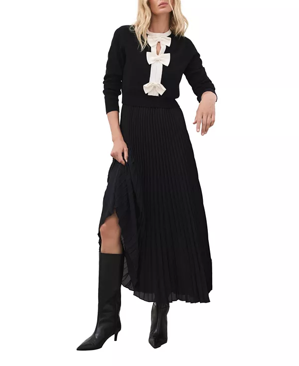 Женское вязаное макси-платье с бантом Mint Velvet, черный
Женское вязаное макси-платье с бантом Mint Velvet, черный