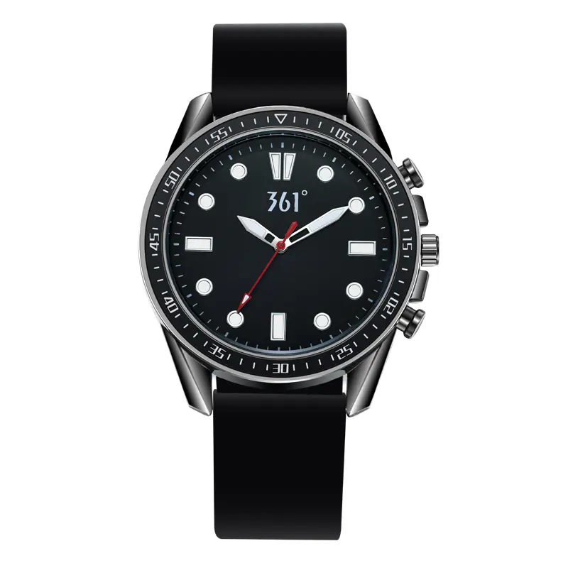 361° Часы мужские с кварцевым механизмом и силиконовым ремешком, черный циферблат
361° Часы мужские с кварцевым механизмом и силиконовым ремешком, черный циферблат