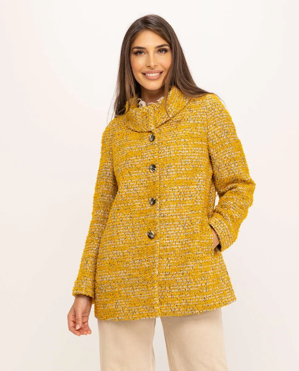 Женское пальто с шалевым воротником Fsh, желтый
Женское пальто с шалевым воротником Fsh, желтый