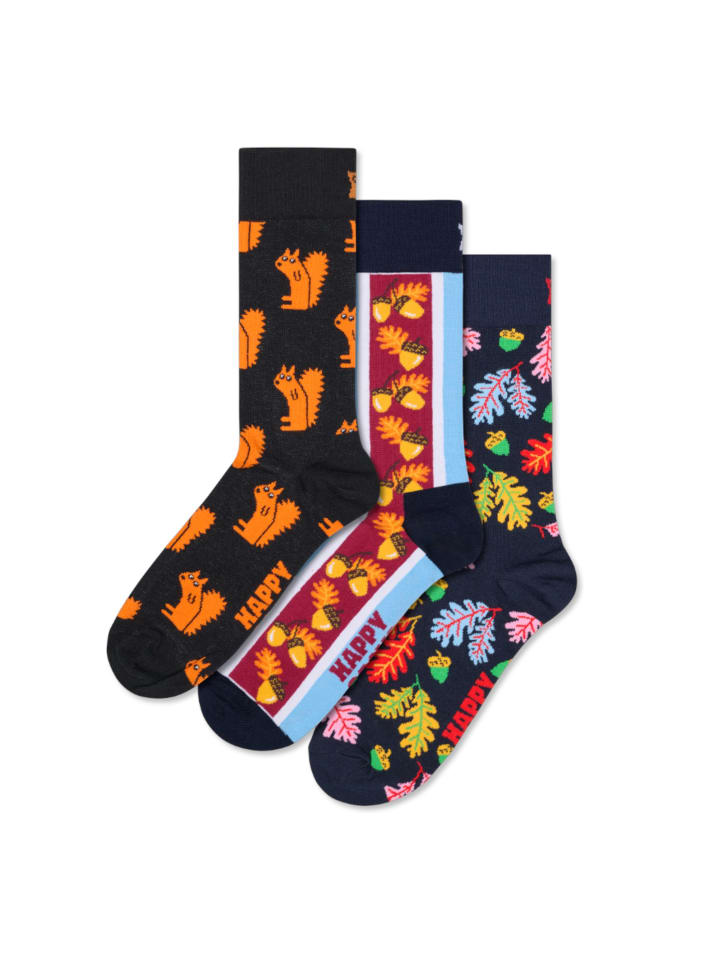 Happy Socks Набор из 3 осенних носков в черном цвете
Happy Socks Набор из 3 осенних носков в черном цвете