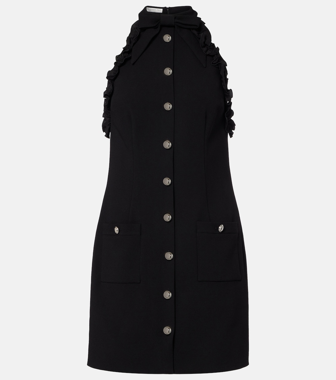 Мини-платье из шерстяного крепа с бантом Alessandra Rich, черный
Мини-платье из шерстяного крепа с бантом Alessandra Rich, черный