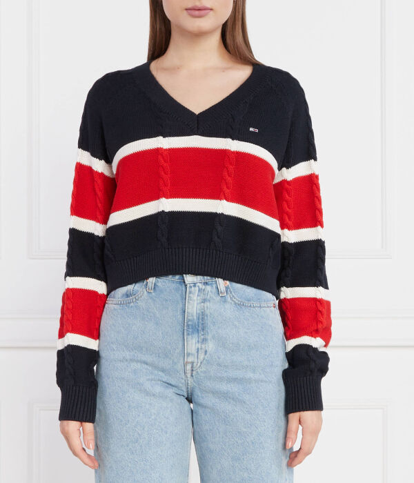Свитер женский Tommy Jeans в полоску, синий/красный
Свитер женский Tommy Jeans в полоску, синий/красный
