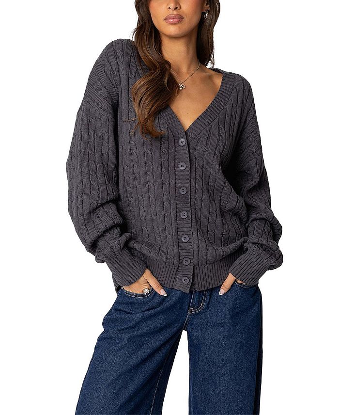 Свободный кардиган Francine с V-образным вырезом Edikted, серый
Свободный кардиган Francine с V-образным вырезом Edikted, серый