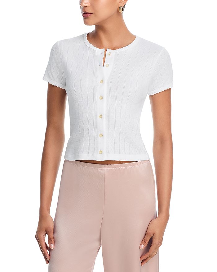 Топ с ажурной вязкой LESET, белый
Топ с ажурной вязкой LESET, белый