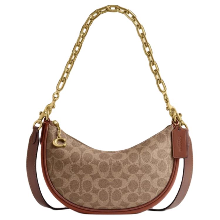 COACH Женская коричнево-желтая сумка через плечо среднего размера из искусственной кожи
COACH Женская коричнево-желтая сумка через плечо среднего размера из искусственной кожи