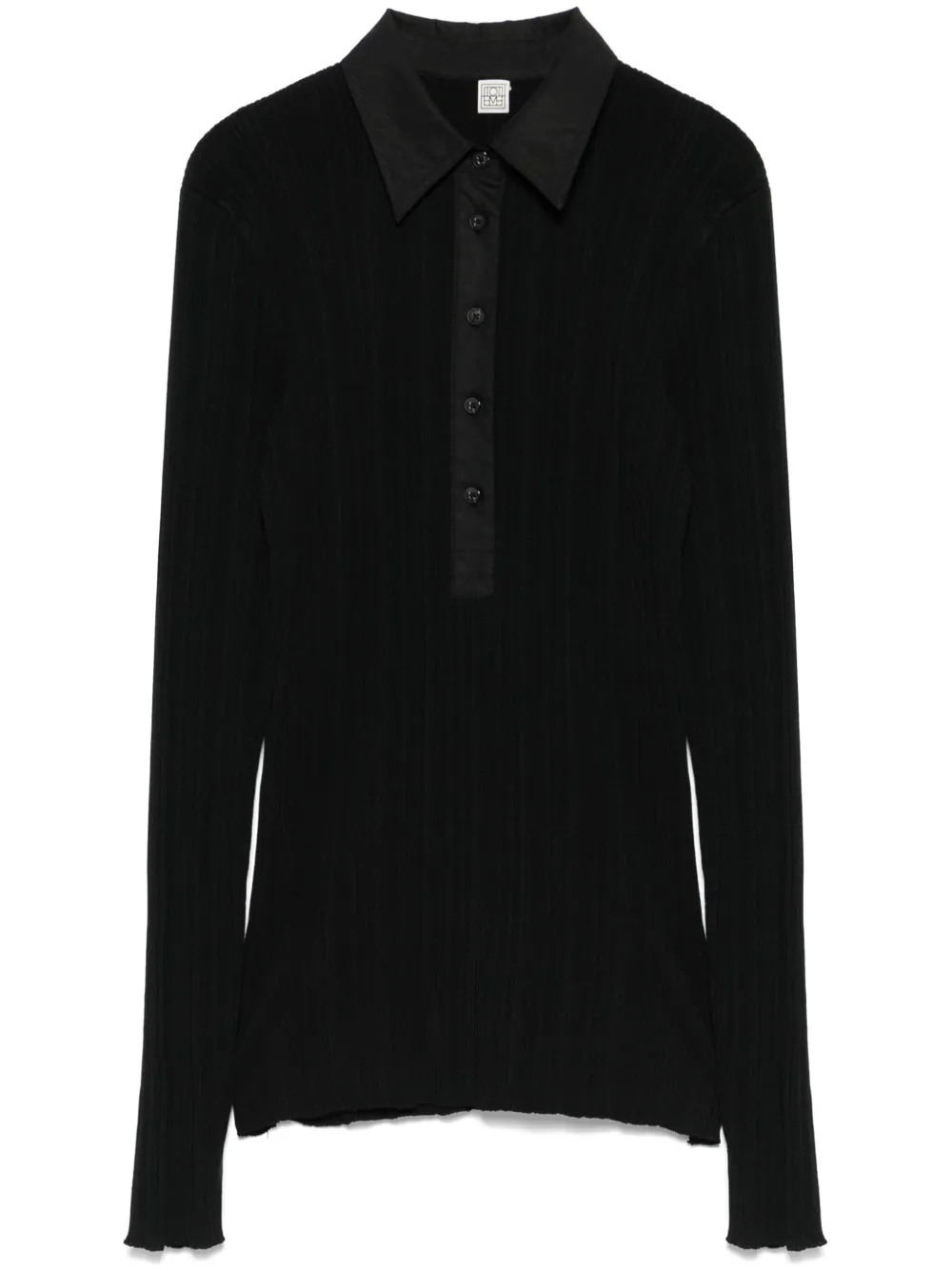 Трикотажная рубашка поло TOTEME, черный 
Трикотажная рубашка поло TOTEME, черный