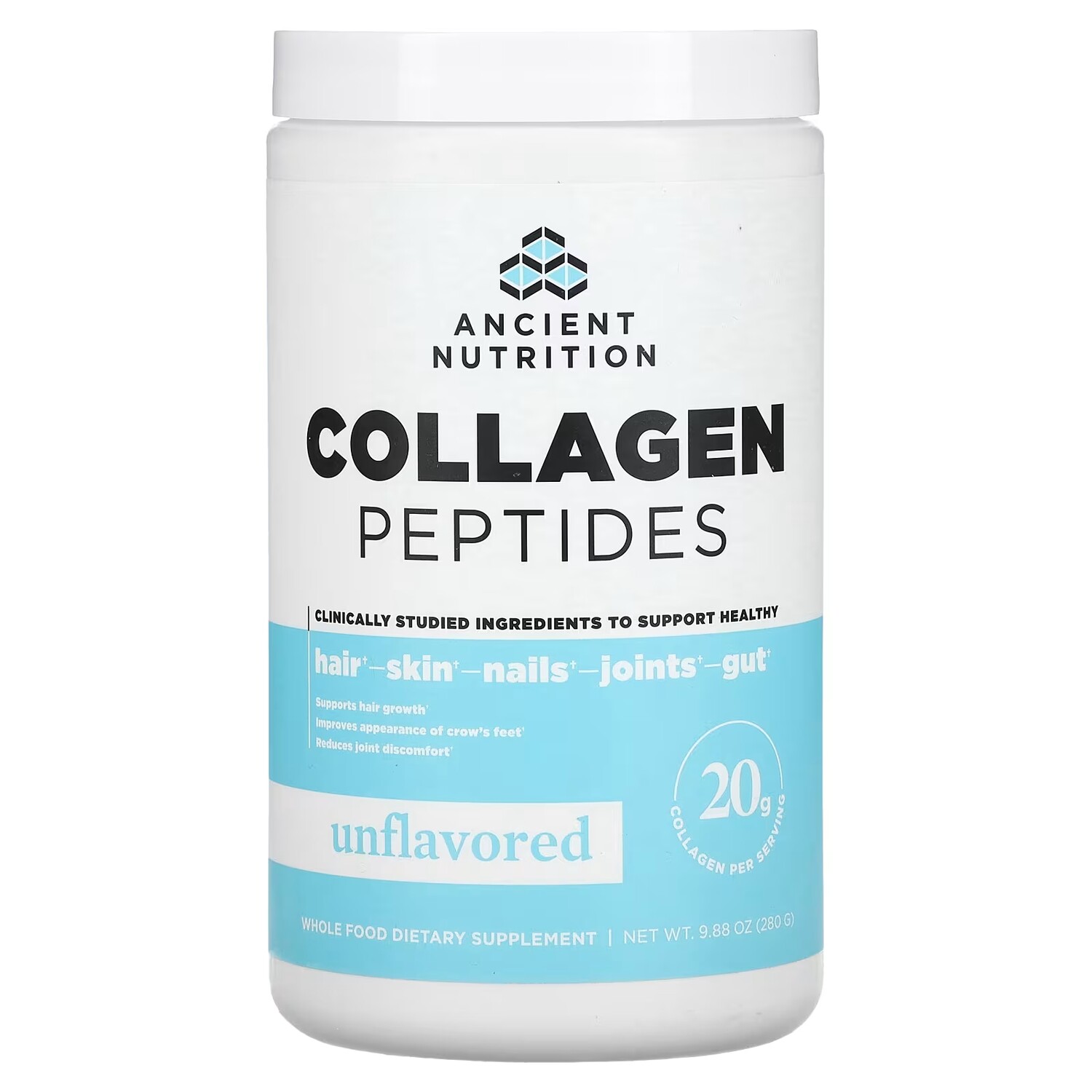 Коллагеновые пептиды Ancient Nutrition, без ароматизаторов, 280 г 
Коллагеновые пептиды Ancient Nutrition, без ароматизаторов, 280 г