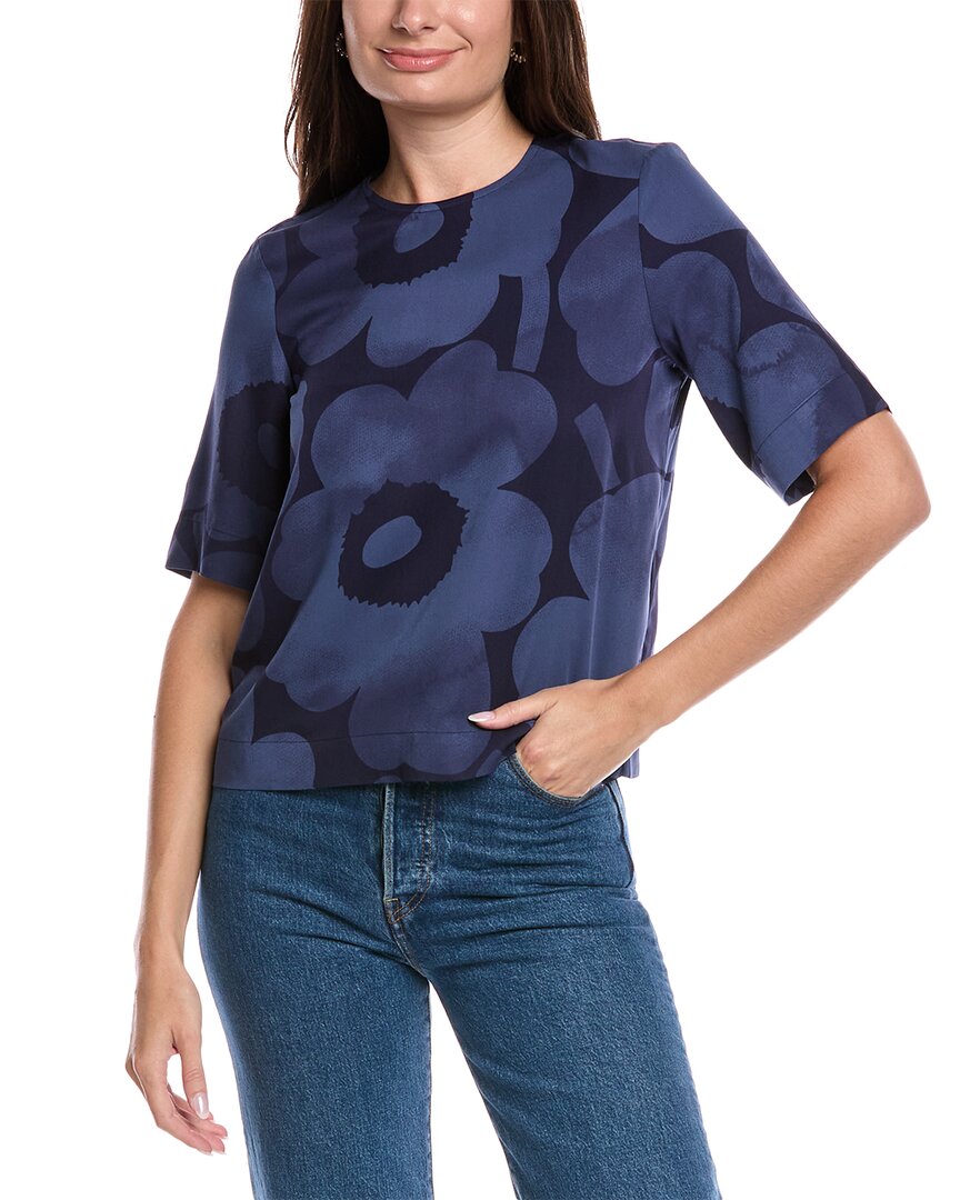 Рубашка Marimekko Plantaasi Akvarelli Unikko, синий 
Рубашка Marimekko Plantaasi Akvarelli Unikko, синий