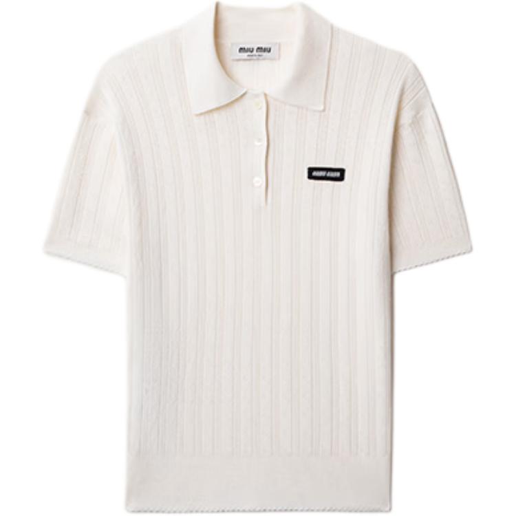 MIU MIU Белая поло для женщин, Белый, MIU MIU Белая поло для женщин
MIU MIU Белая поло для женщин, Белый, MIU MIU Белая поло для женщин