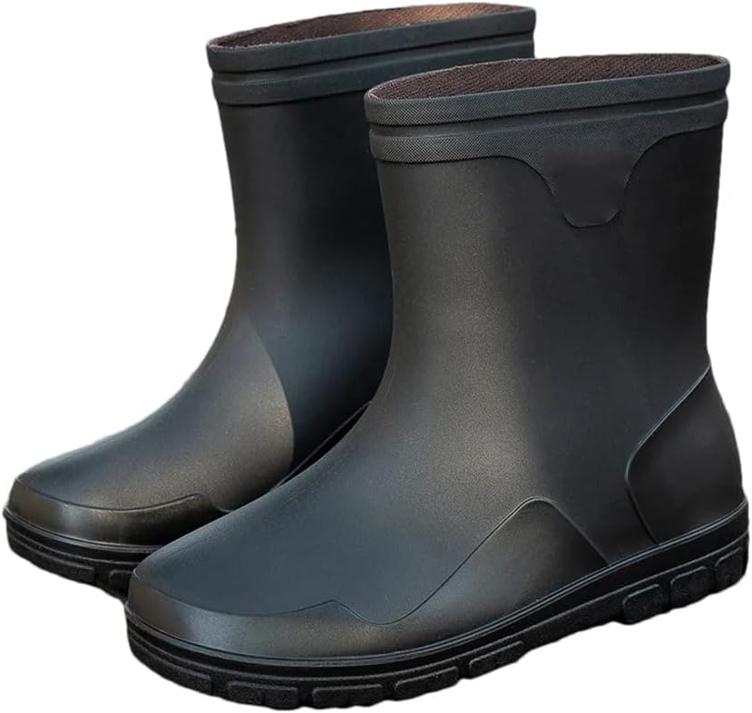 Мужские высокие дождевые сапоги Wjnvfioo Fashion, водонепроницаемые защитные сапоги однотонного цвета, мужские резиновые сапоги, черный
Мужские высокие дождевые сапоги Wjnvfioo Fashion, водонепроницаемые защитные сапоги однотонного цвета, мужские резиновые сапоги, черный