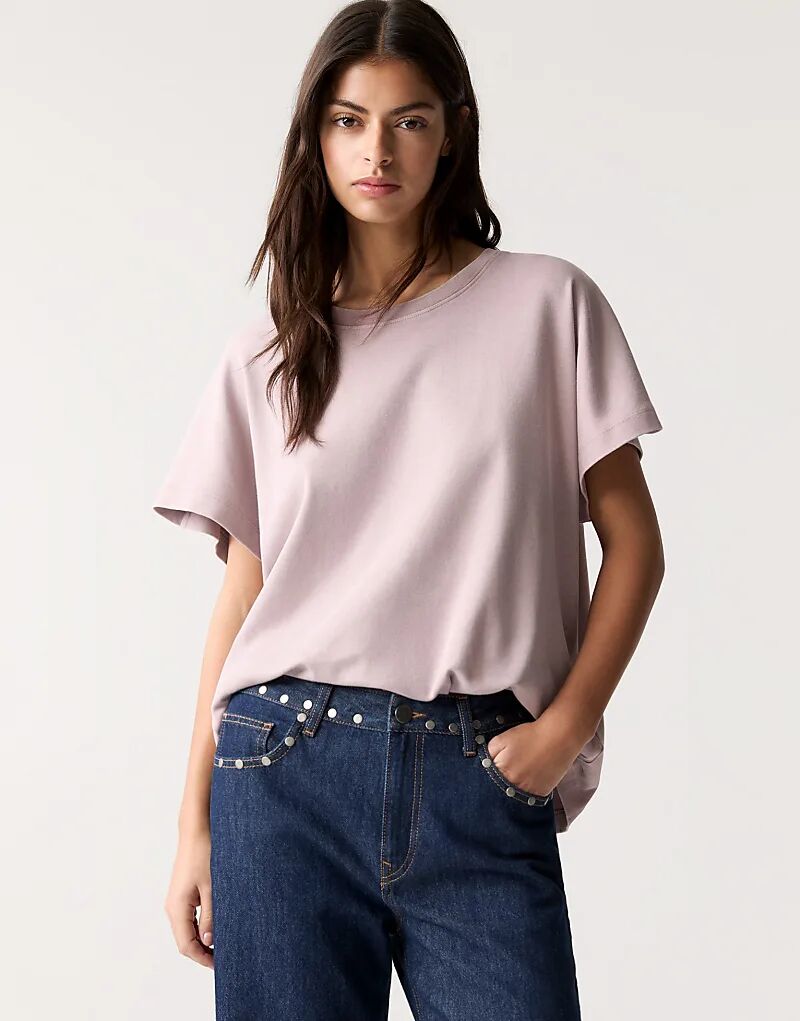 Футболка Pull&Bear большого размера с длинными рукавами бледно-розового цвета
Футболка Pull&Bear большого размера с длинными рукавами бледно-розового цвета