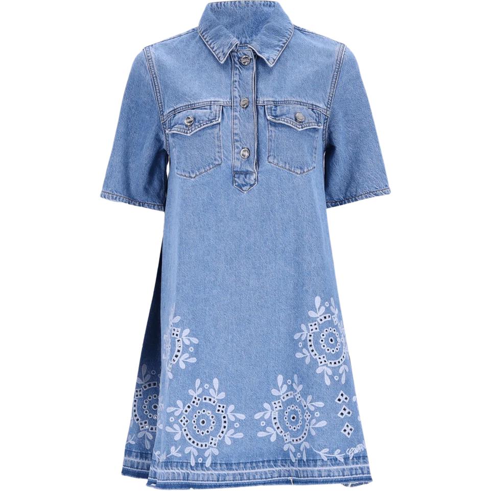 Джинсовое мини-платье с вышивкой broderie anglaise GANNI, синий
Джинсовое мини-платье с вышивкой broderie anglaise GANNI, синий
