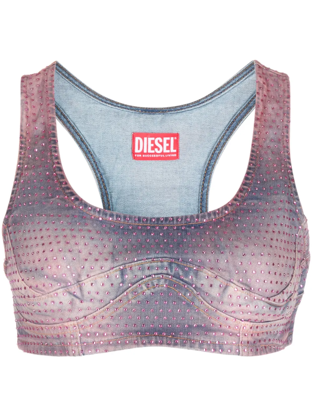 Укороченный джинсовый топ со стразами DIESEL, розовый
Укороченный джинсовый топ со стразами DIESEL, розовый
