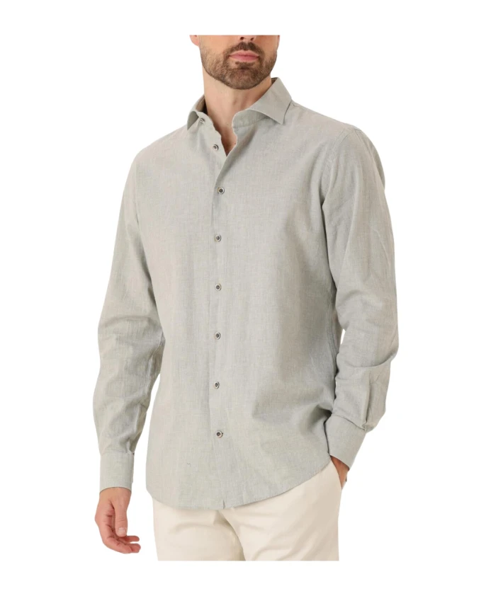 Зеленая деловая рубашка с отложным вырезом из хлопка и льна. Profuomo, серый
Зеленая деловая рубашка с отложным вырезом из хлопка и льна. Profuomo, серый