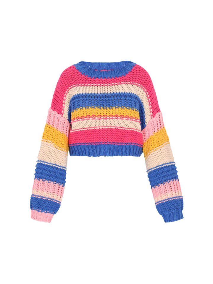 Женский свитер розового цвета с разноцветными вставками myMo
Женский свитер розового цвета с разноцветными вставками myMo
