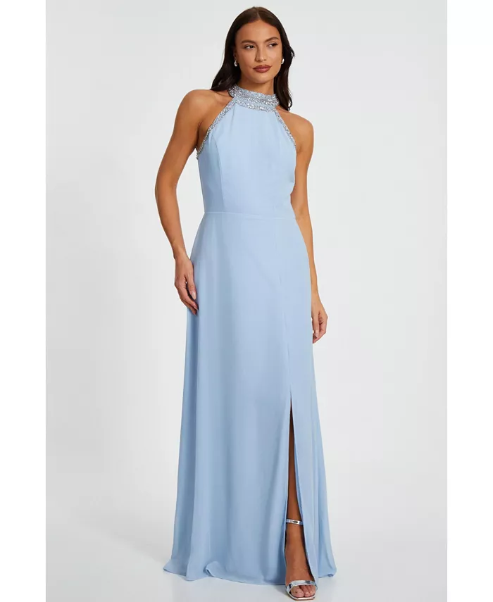 Женское шифоновое макси-платье с запахом и декором QUIZ, синий
Женское шифоновое макси-платье с запахом и декором QUIZ, синий