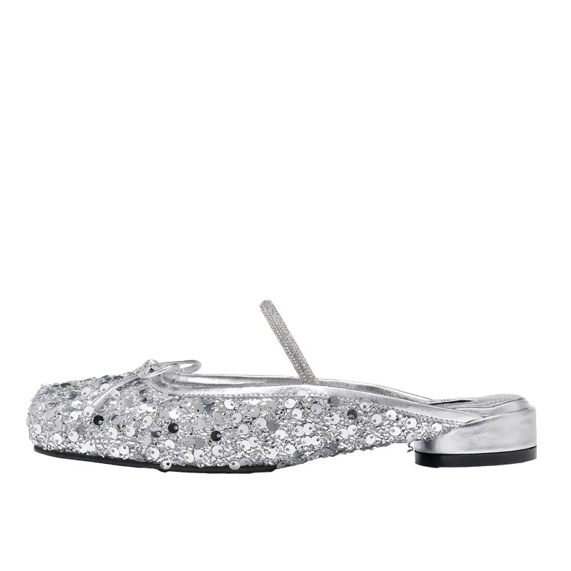 Мюли женские с закрытым носком женские Shoeszooo, серебряный 
Мюли женские с закрытым носком женские Shoeszooo, серебряный