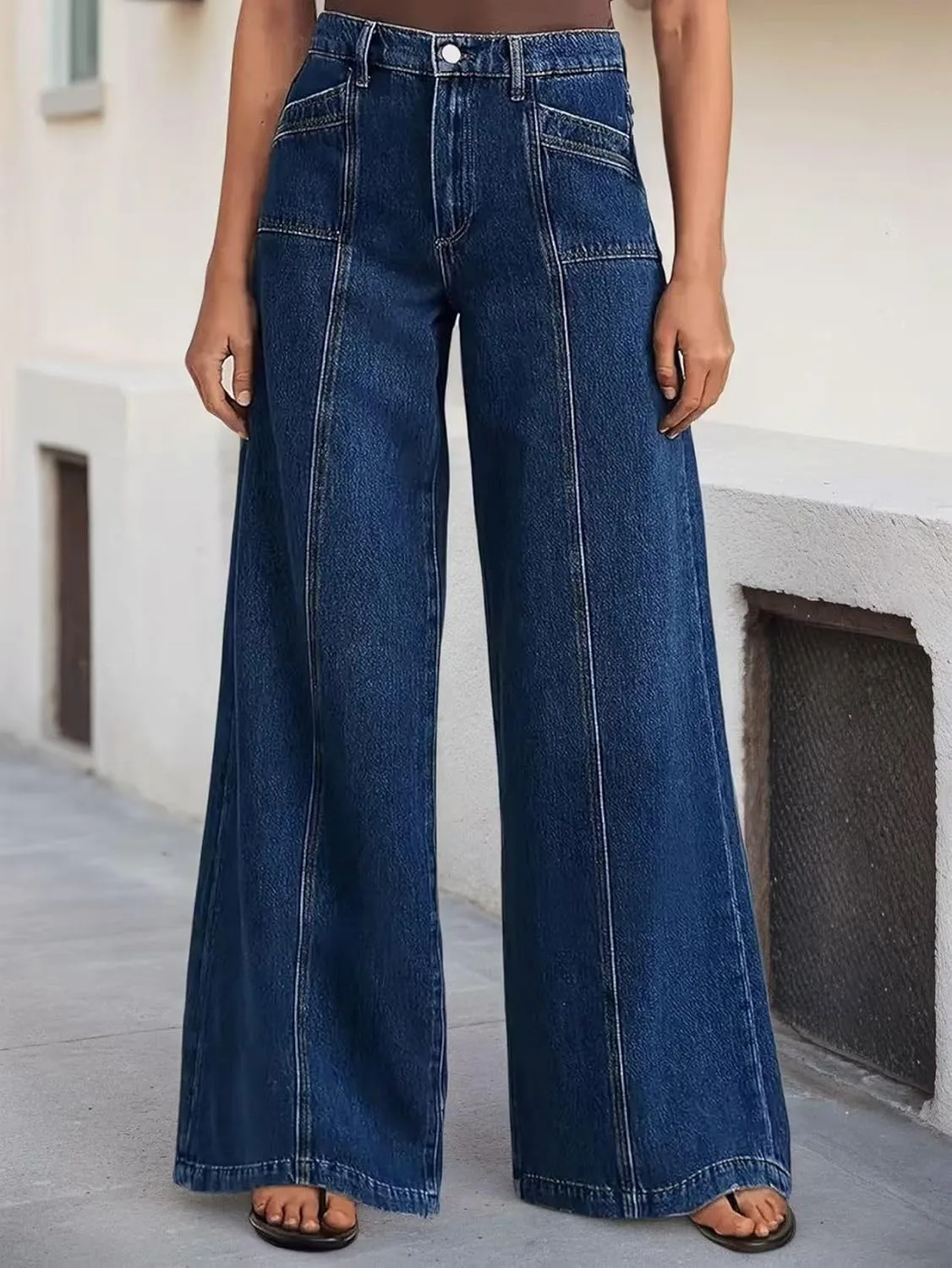 Женские джинсы с высокой талией и расклешенными штанинами Casual Relaxed Fit Stretch Denim
Женские джинсы с высокой талией и расклешенными штанинами Casual Relaxed Fit Stretch Denim