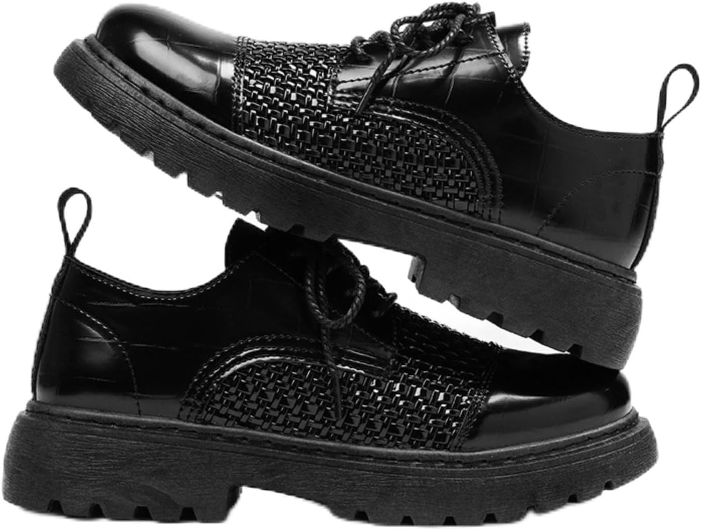 Мужские плетеные туфли с лакированной кожей на шнуровке с массивной подошвой, широким круглым носком, противоскользящие, комфортные дерби для бизнеса, офиса, свадеб и вечеринок Netehadi, черный
Мужские плетеные туфли с лакированной кожей на шнуровке с массивной подошвой, широким круглым носком, противоскользящие, комфортные дерби для бизнеса, офиса, свадеб и вечеринок Netehadi, черный