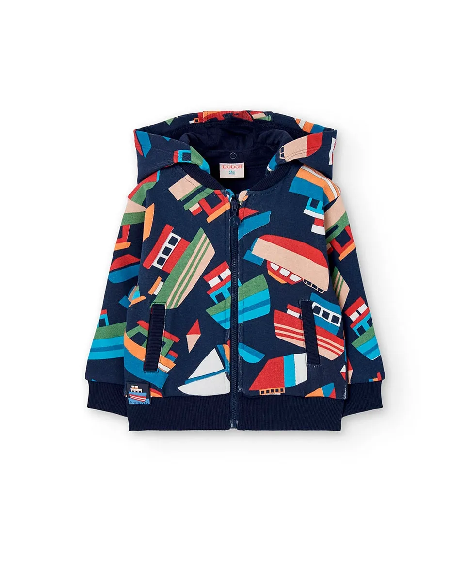 Детская плюшевая куртка с капюшоном и принтом Boboli, темно-синий
Детская плюшевая куртка с капюшоном и принтом Boboli, темно-синий