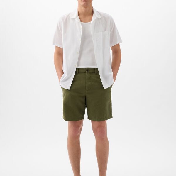 Шорты-Бермуды свободного покроя из хлопка и льна Gap, зеленый
Шорты-Бермуды свободного покроя из хлопка и льна Gap, зеленый