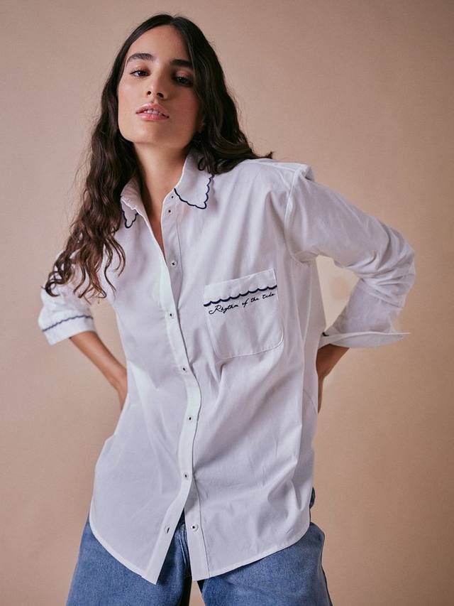 Рубашка с длинными рукавами и контрастными вставками Cape Cove, White
Рубашка с длинными рукавами и контрастными вставками Cape Cove, White