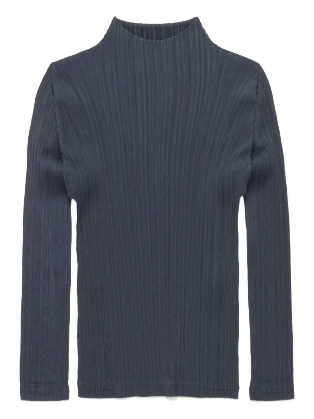 Плиссированный топ с высоким воротом Pleats Please Issey Miyake, серый 
Плиссированный топ с высоким воротом Pleats Please Issey Miyake, серый