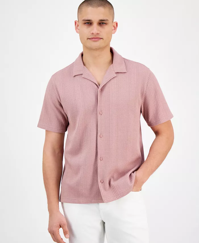 Мужская рубашка на пуговицах с вафельной вязкой Sun + Stone, розовый
Мужская рубашка на пуговицах с вафельной вязкой Sun + Stone, розовый