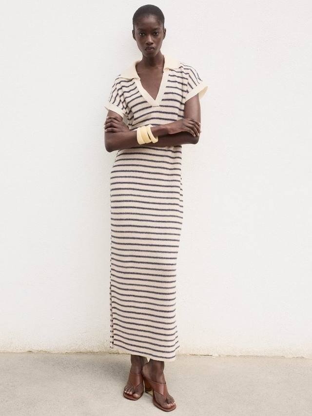 Платье вязаное с полосками в стиле Tunis Mango, Navy
Платье вязаное с полосками в стиле Tunis Mango, Navy