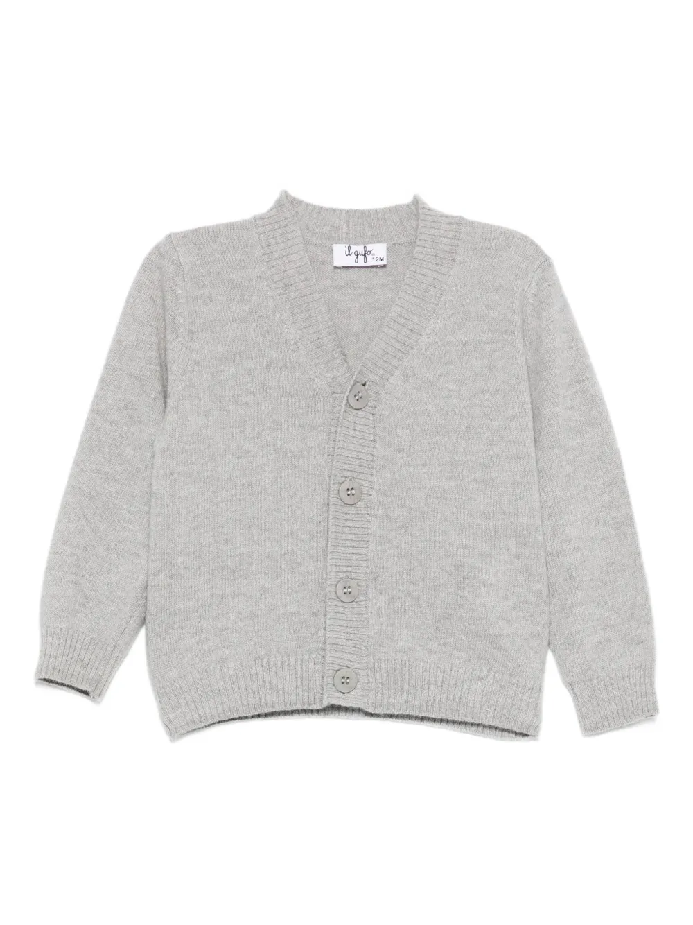 Кардиган с V-образным вырезом Il Gufo, серый 
Кардиган с V-образным вырезом Il Gufo, серый