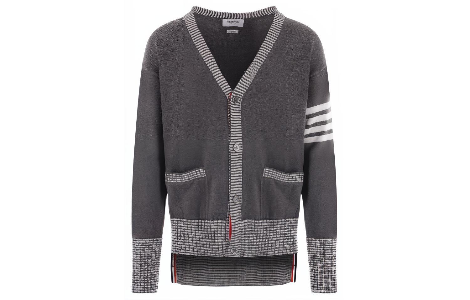 Вязаный кардиган в полоску «4 полосы» Thom Browne, серый белый
Вязаный кардиган в полоску «4 полосы» Thom Browne, серый белый