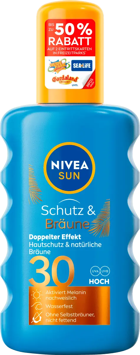 Защита от солнечных лучей и усилитель Загар SPF 30 200 0мл NIVEA 
Защита от солнечных лучей и усилитель Загар SPF 30 200 0мл NIVEA