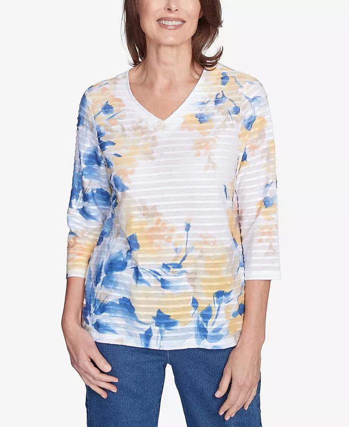 Женский топ Flower Power с цветочным принтом и V-образным вырезом Alfred Dunner, мультиколор
Женский топ Flower Power с цветочным принтом и V-образным вырезом Alfred Dunner, мультиколор