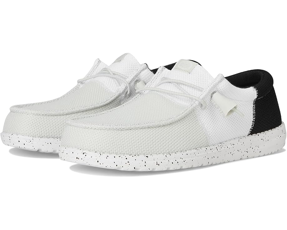 Лоферы Hey Dude Wally Tri Varsity Mesh, белый/черный 
Лоферы Hey Dude Wally Tri Varsity Mesh, белый/черный