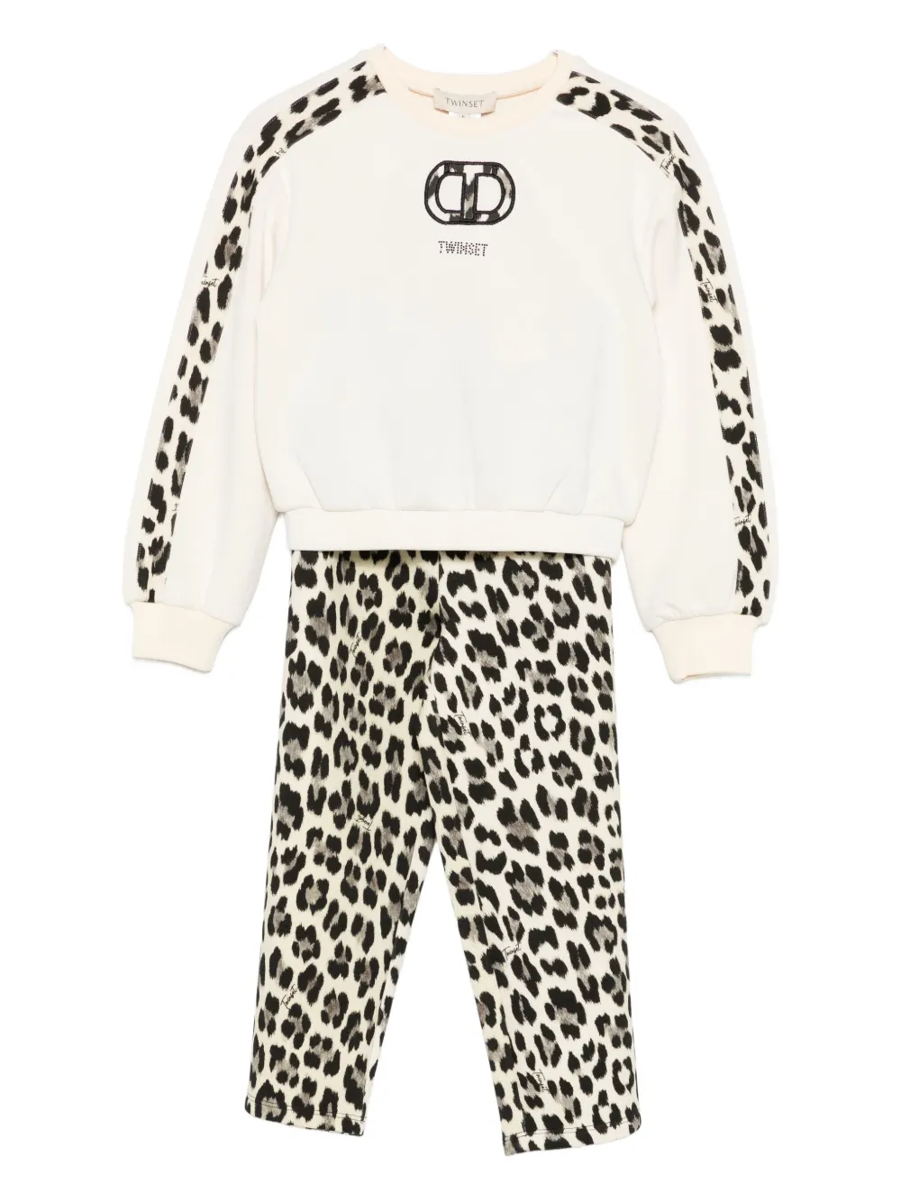 Спортивный костюм с леопардовым принтом TWINSET Kids, белый
Спортивный костюм с леопардовым принтом TWINSET Kids, белый