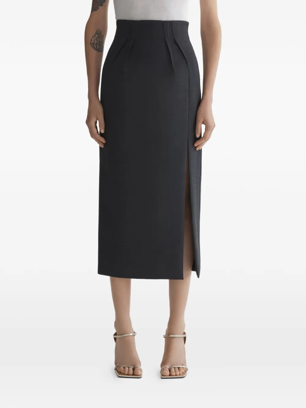 Юбка с поясом и разрезом Mugler, серый
Юбка с поясом и разрезом Mugler, серый