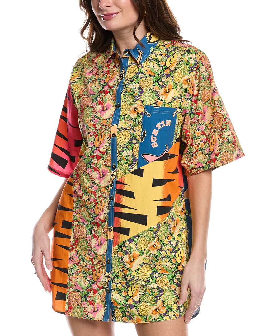 Платье-рубашка свободного покроя RE/DONE REDONE, желтый 
Платье-рубашка свободного покроя RE/DONE REDONE, желтый